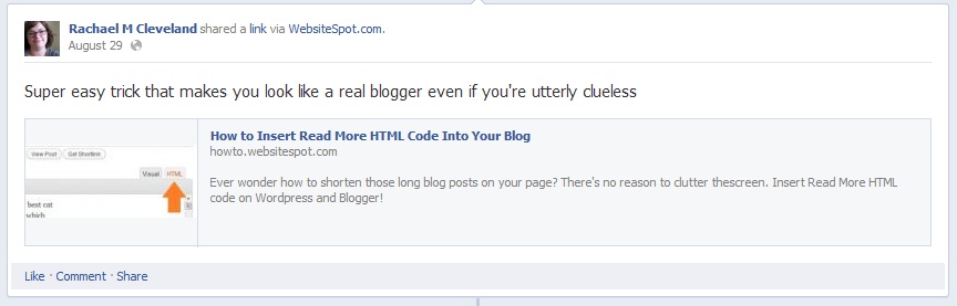 Highlight facebook post example