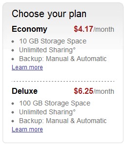 online storage plans