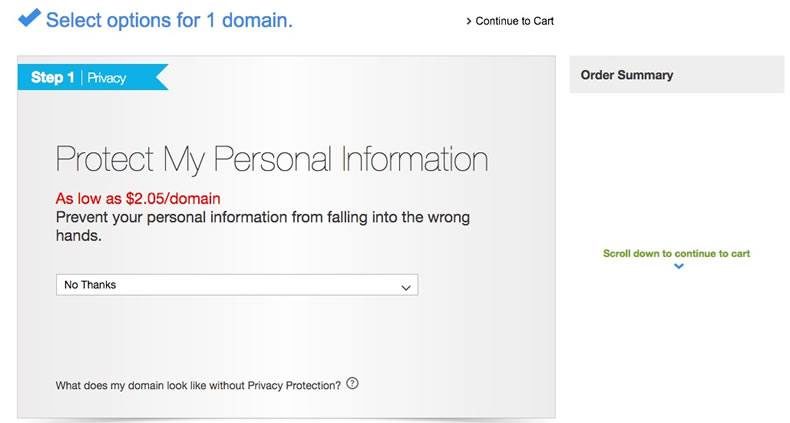 add domain privacy