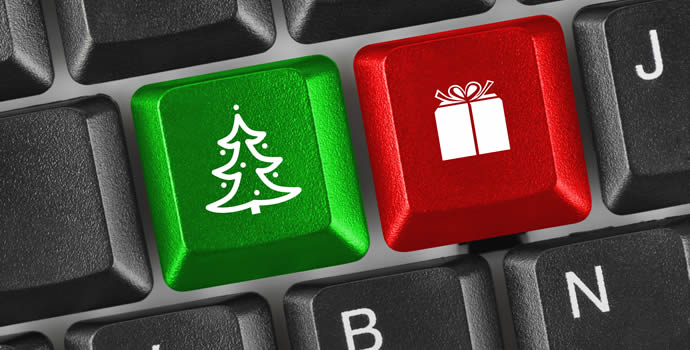 Christmas online store keyboard