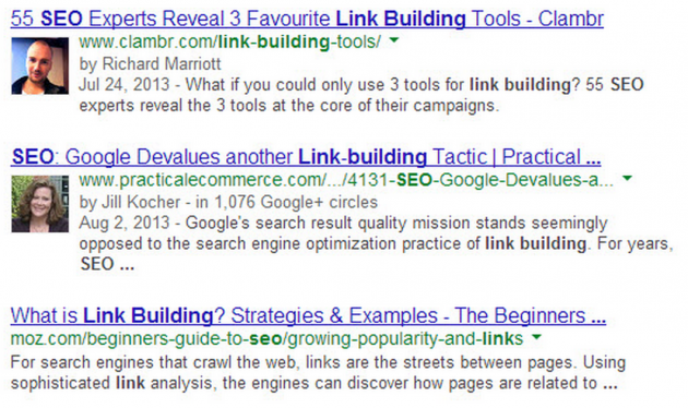 Google Authorship screenshot