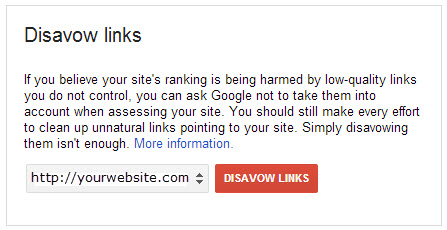 Google disavow link tool
