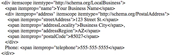 Local business schema markup