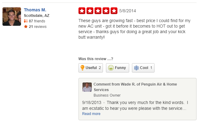 Penguin Air Yelp review