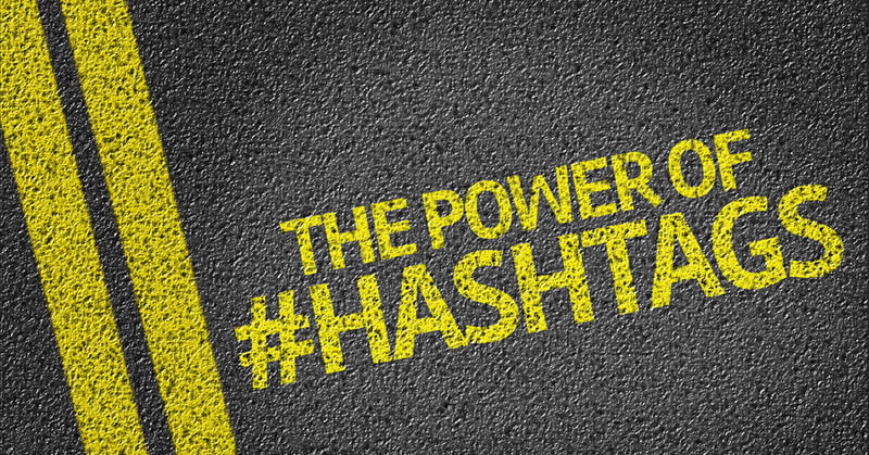 Using hashtags social media